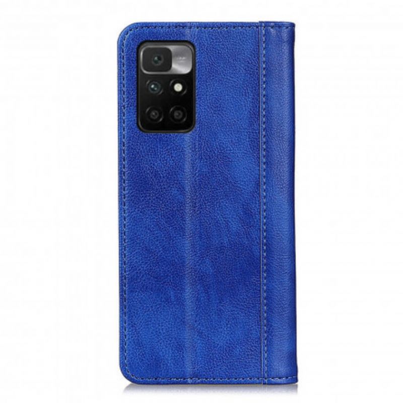 Læder Cover Xiaomi Redmi 10 Telefon Etui Elegance Split Litchi-læder