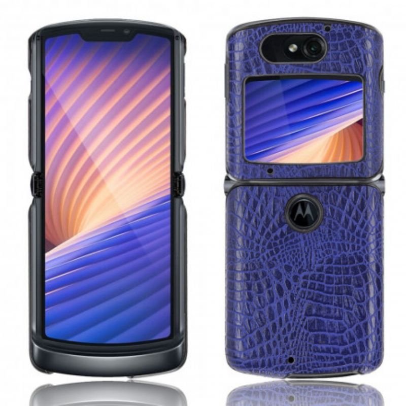 Cover Motorola Razr 5g Krokodilleskindseffekt