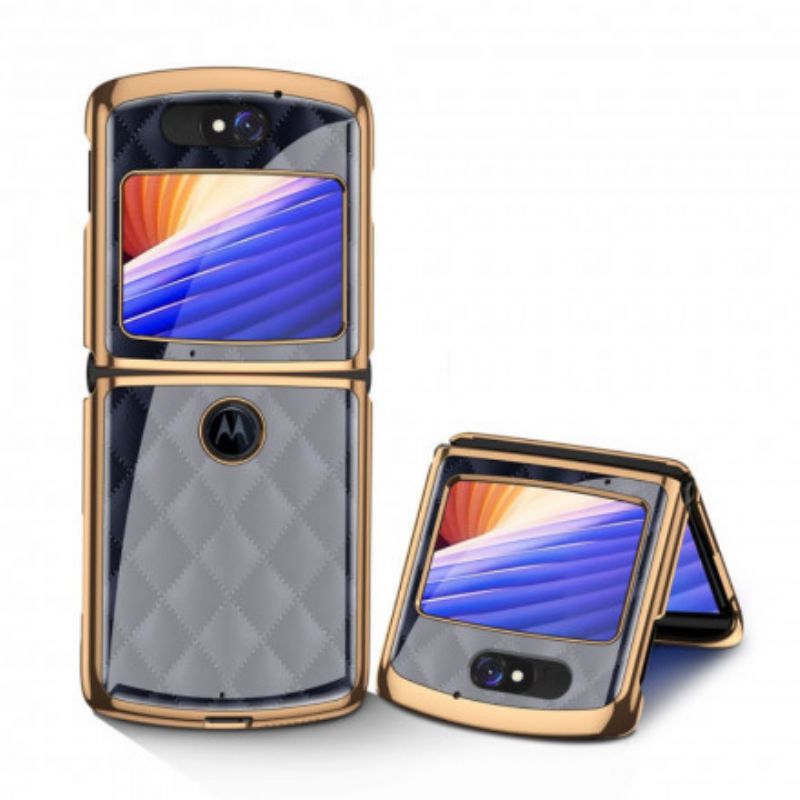 Cover Motorola Razr 5g Telefon Etui Vævet Design Hærdet Glas Gkk