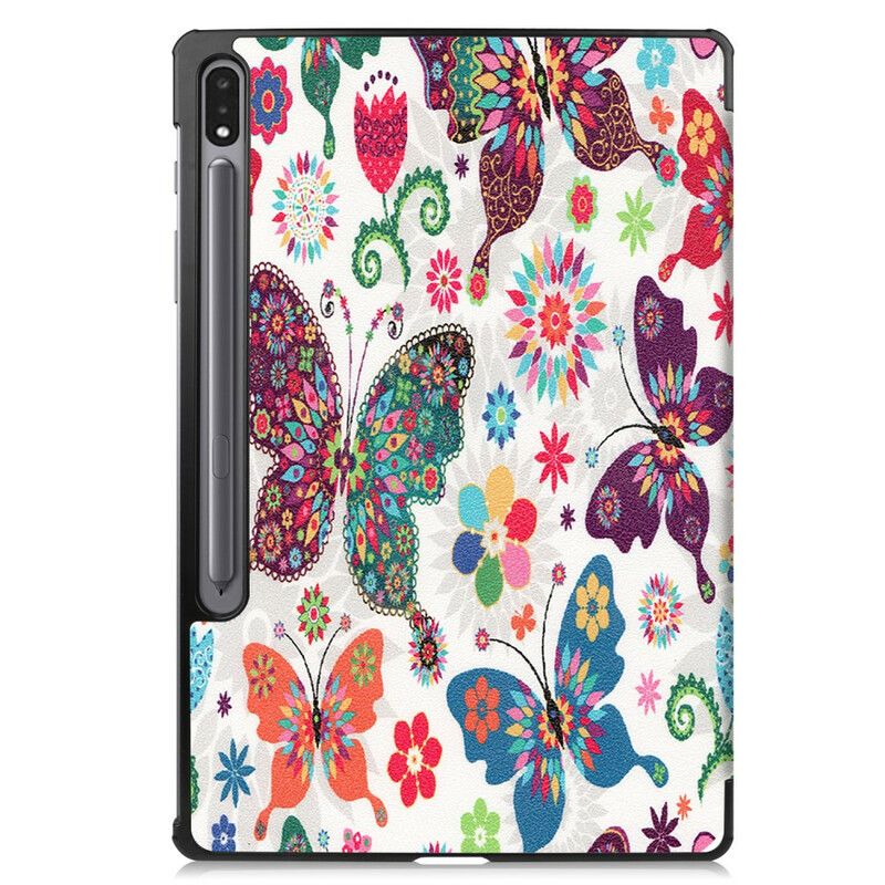 Smart Etui Samsung Galaxy Tab S7 Fe Vintage Blomsterpenneholder