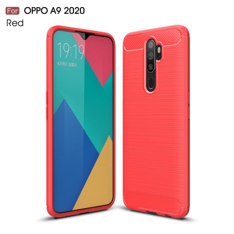 Cover Oppo A5 2020 Sort Børstet Kulfiber