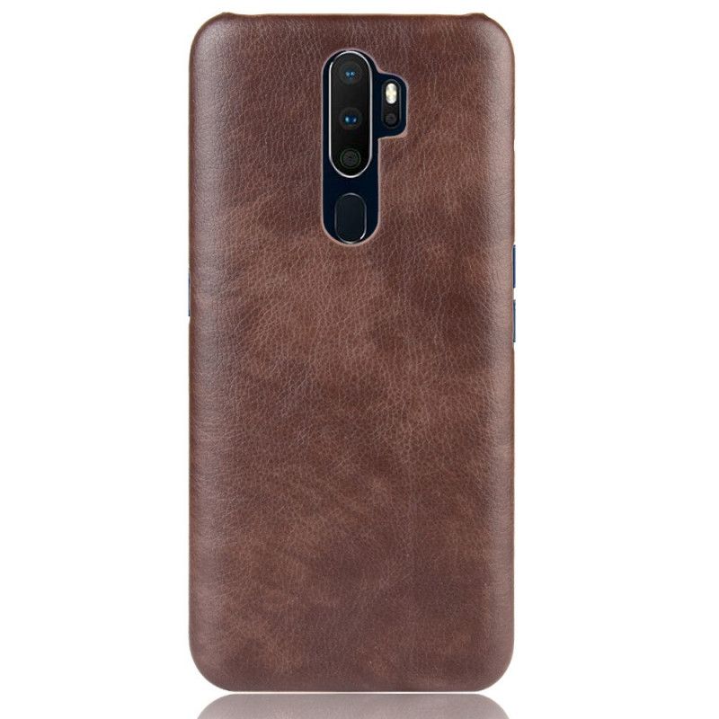 Cover Oppo A5 2020 Sort Lychee-Lædereffekt