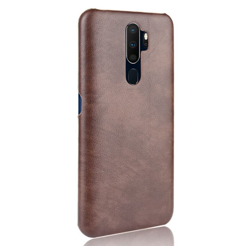 Cover Oppo A5 2020 Sort Lychee-Lædereffekt