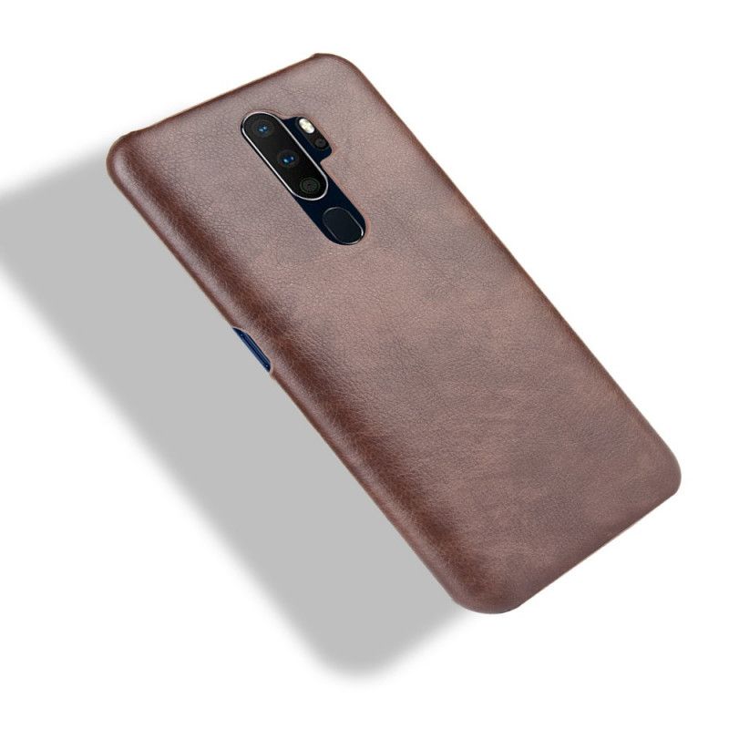 Cover Oppo A5 2020 Sort Lychee-Lædereffekt