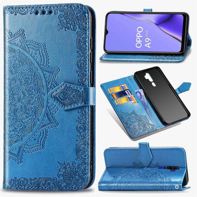 Flip Cover Læder for Oppo A5 2020 Sort Mandala I Middelalderen