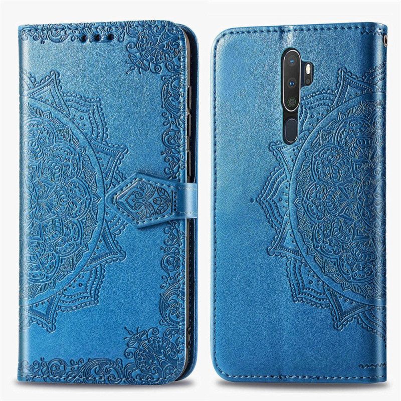 Flip Cover Læder for Oppo A5 2020 Sort Mandala I Middelalderen