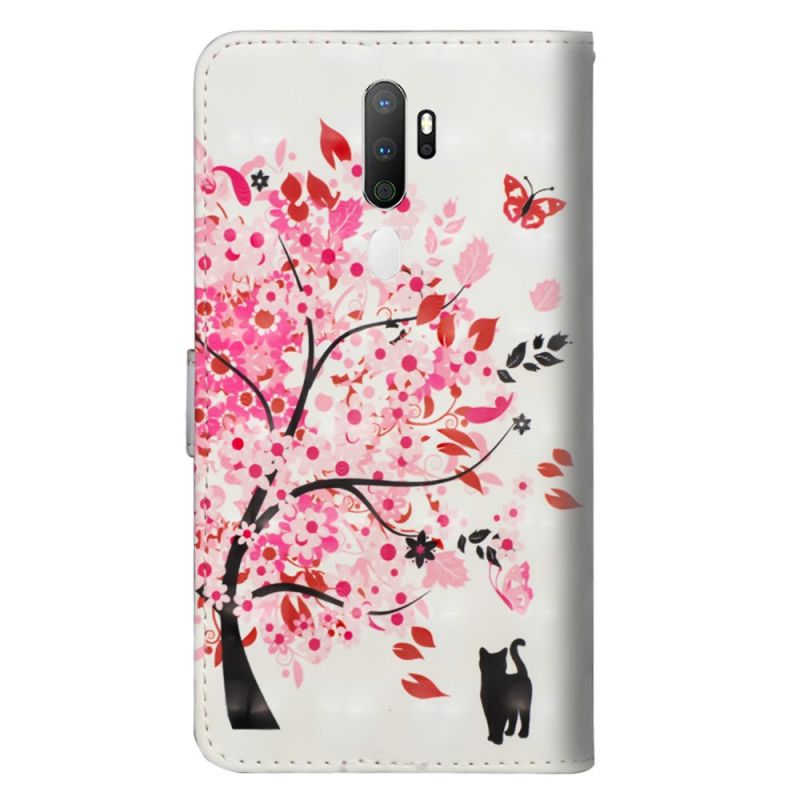 Flip Cover Oppo A5 2020 Mobilcover Lyserødt Træ