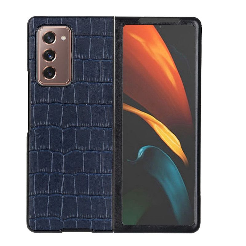 Cover for Samsung Galaxy Z Fold 2 Sort Ægte Krokodillæder