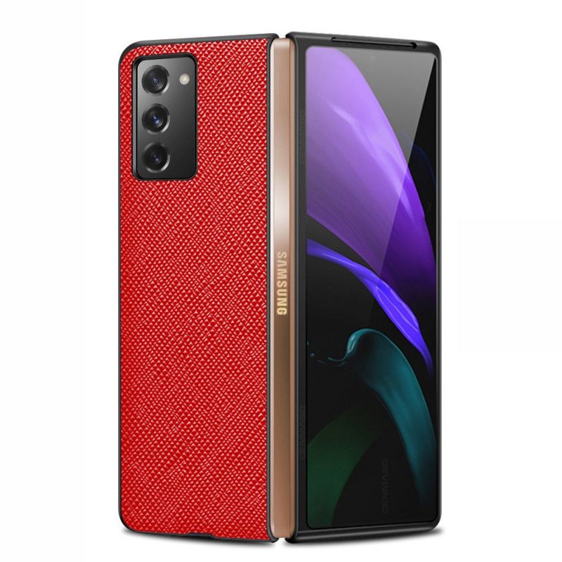 Cover Samsung Galaxy Z Fold 2 Sort Ægte Tekstureret Læder