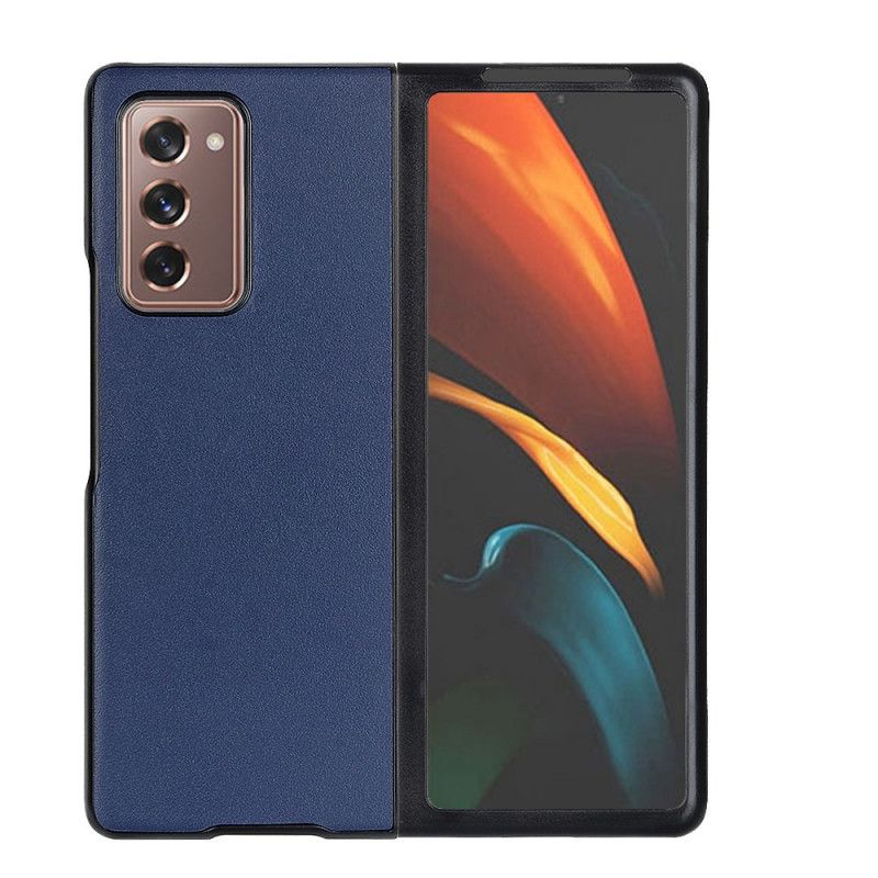 Cover Samsung Galaxy Z Fold 2 Sort Hybrid Og Ægte Læder