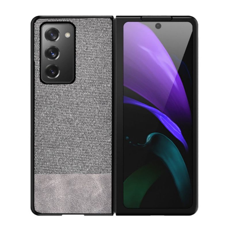 Cover Samsung Galaxy Z Fold 2 Sort Imiteret Læder Og Stof Original