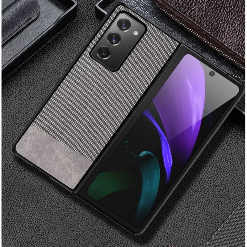 Cover Samsung Galaxy Z Fold 2 Sort Imiteret Læder Og Stof Original