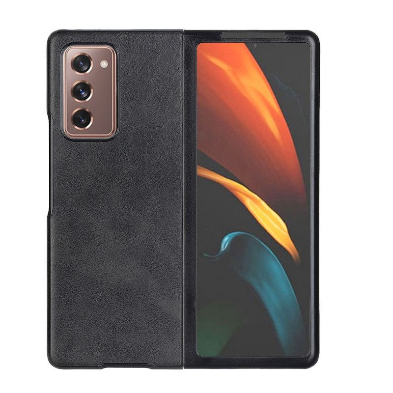 Cover Samsung Galaxy Z Fold 2 Sort Premium Kunstlæder Original