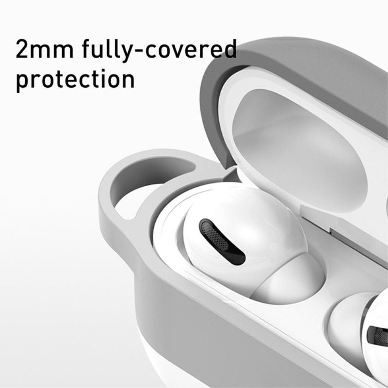 Cover AirPods Pro Grå Skystil Med Baseus Karabinhage Original