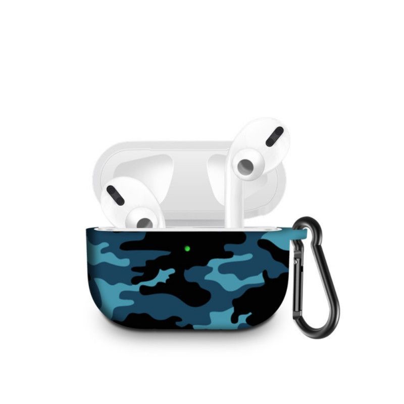 Cover AirPods Pro Grøn Camouflagesilikone Med Karabinhage