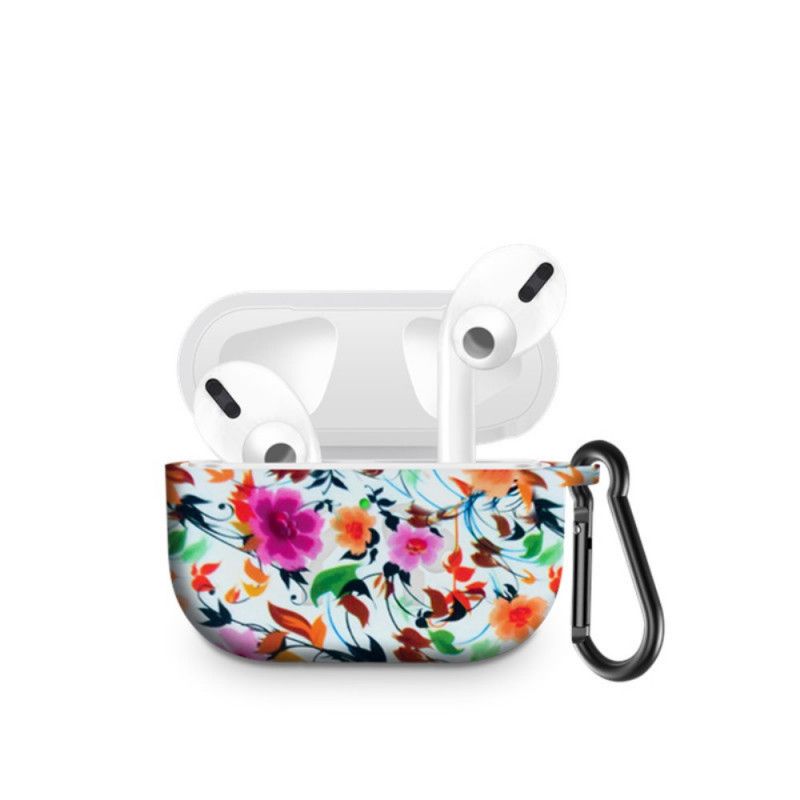 Cover AirPods Pro Silikone Blomster Med Snapkrog Beskyttelse