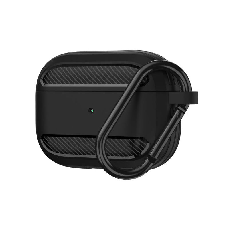 Cover AirPods Pro Sort Kulfiber Med Karabinhage