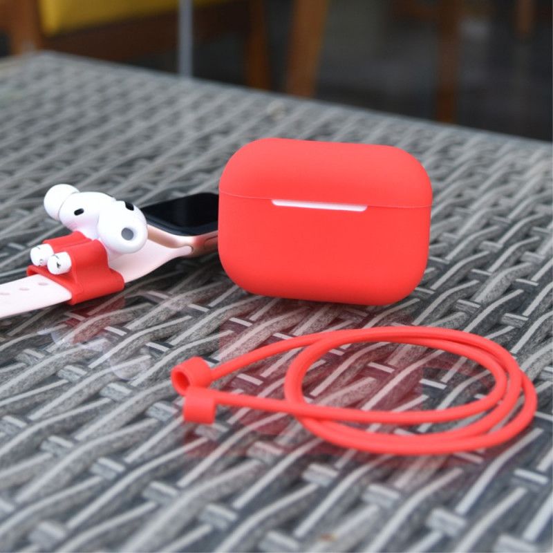 Cover AirPods Pro Sort Mobilcover Silikone Med Øretelefonledning