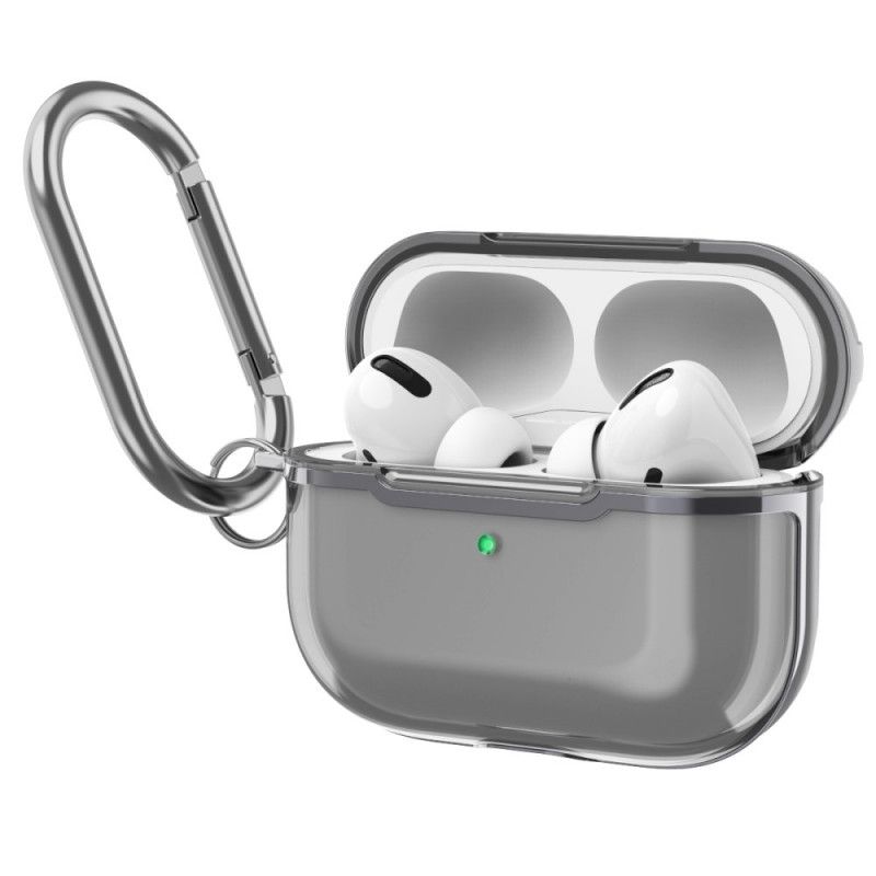 Cover for AirPods Pro Grå Metallisk Design Med Karabinhage