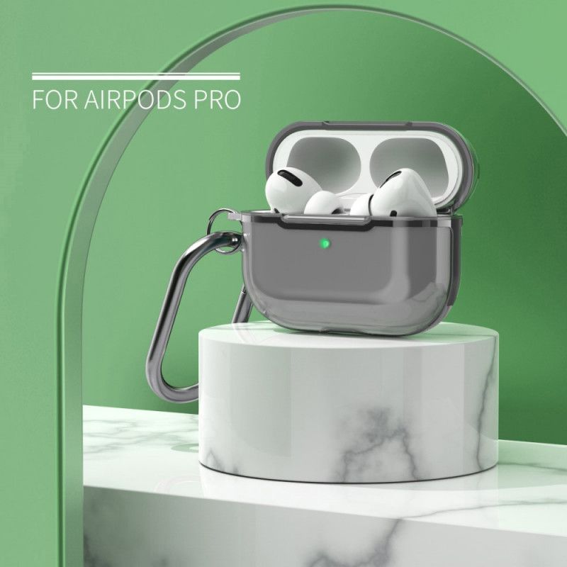 Cover for AirPods Pro Grå Metallisk Design Med Karabinhage