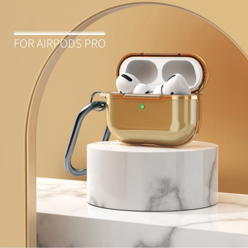 Cover for AirPods Pro Grå Metallisk Design Med Karabinhage