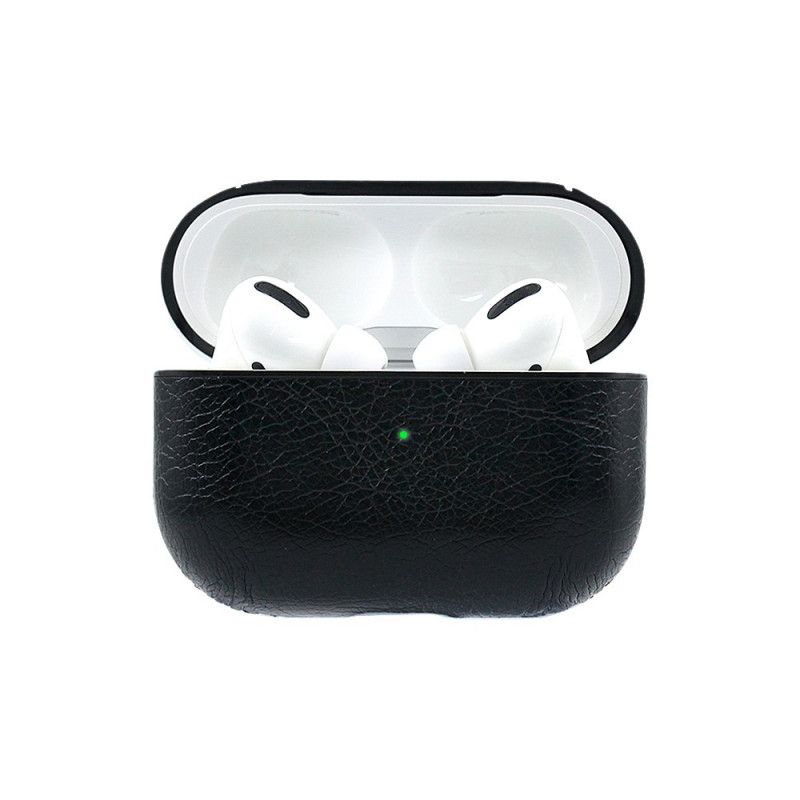 Cover for AirPods Pro Sort Imiteret Læder Med Prinshattesnor