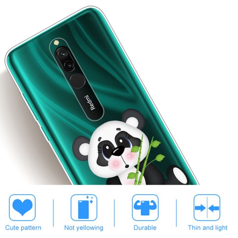 Cover for Xiaomi Redmi 8 Gennemsigtig Trist Panda