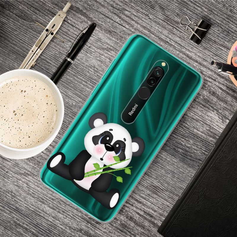 Cover for Xiaomi Redmi 8 Gennemsigtig Trist Panda