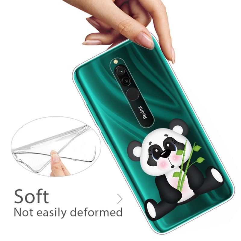 Cover for Xiaomi Redmi 8 Gennemsigtig Trist Panda