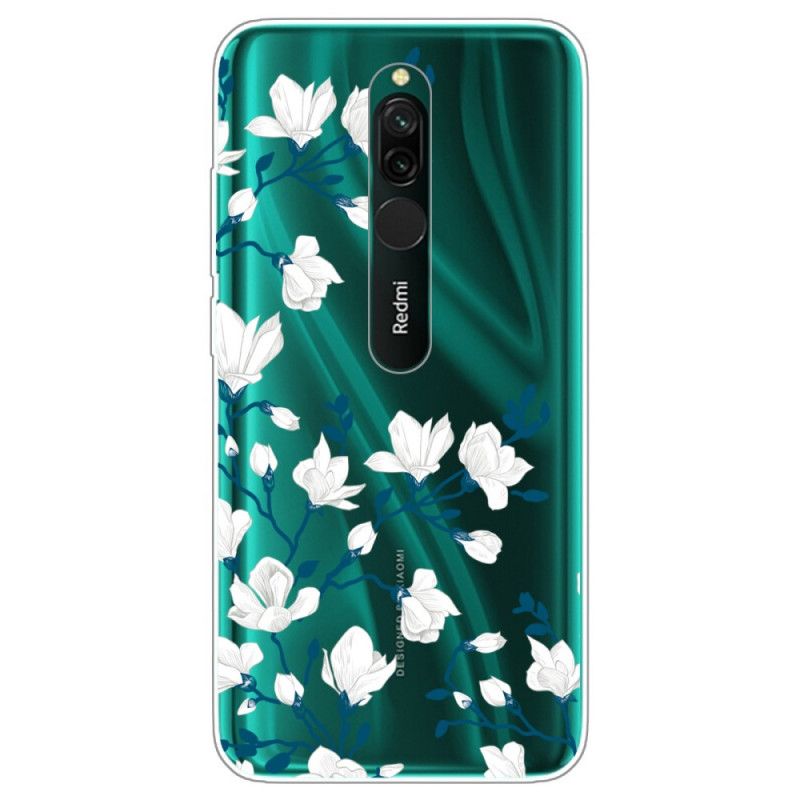 Cover for Xiaomi Redmi 8 Hvide Blomster