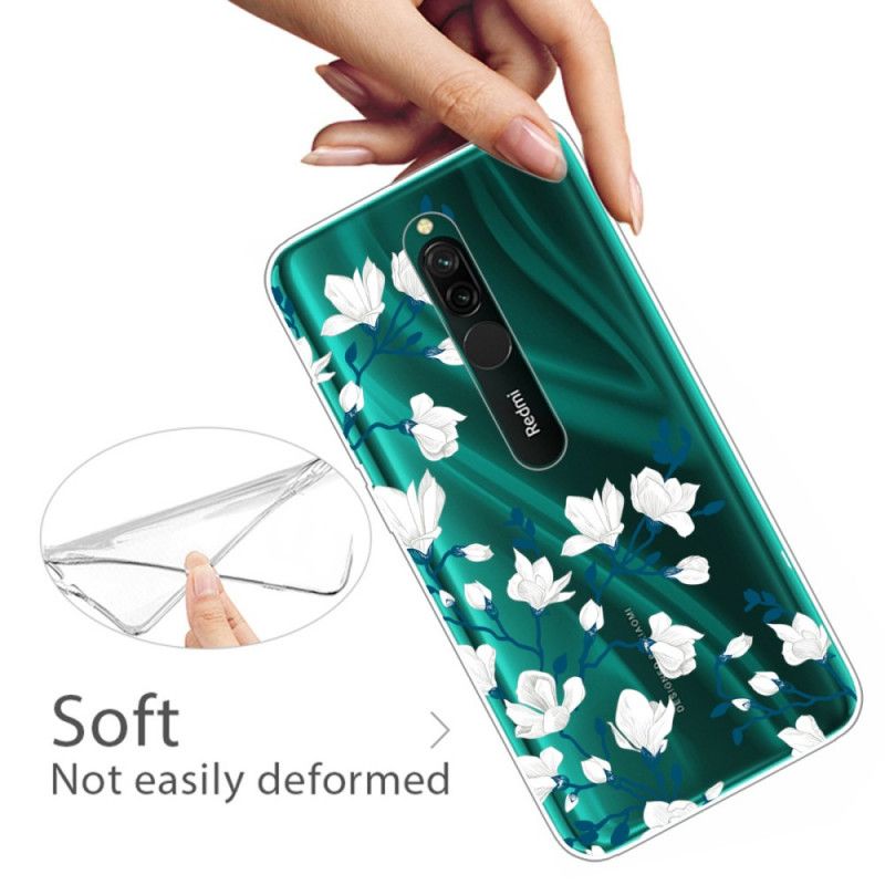 Cover for Xiaomi Redmi 8 Hvide Blomster