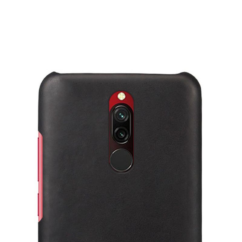 Cover for Xiaomi Redmi 8 Rød Ksq-Lædereffekt