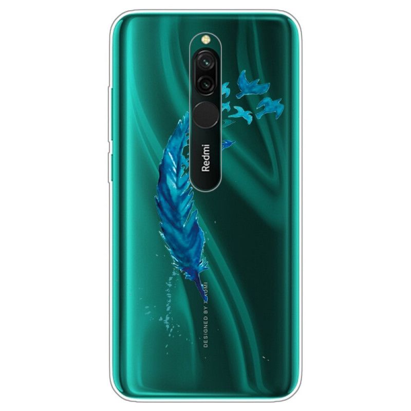 Cover for Xiaomi Redmi 8 Smuk Blå Fjer