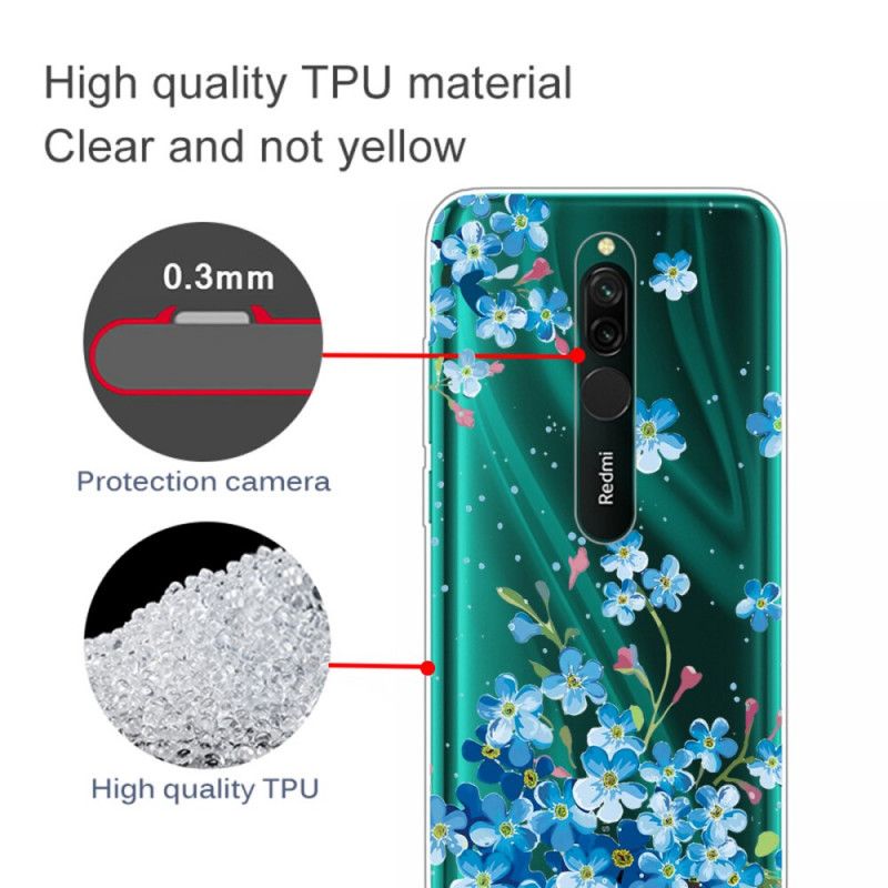 Cover Xiaomi Redmi 8 Buket Blå Blomster Original