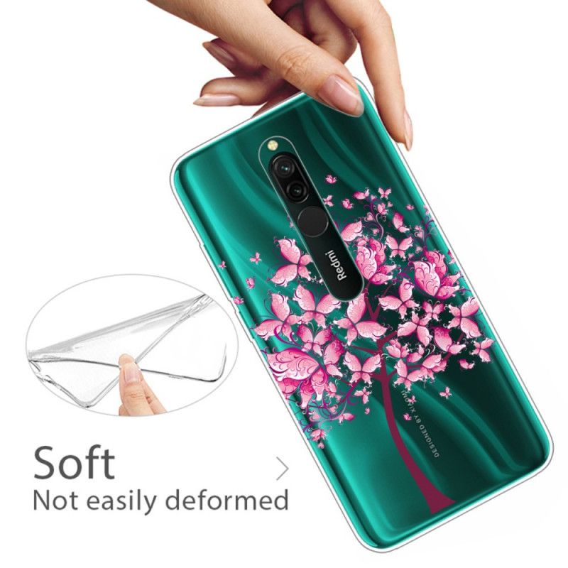 Cover Xiaomi Redmi 8 Lyserød Træplade