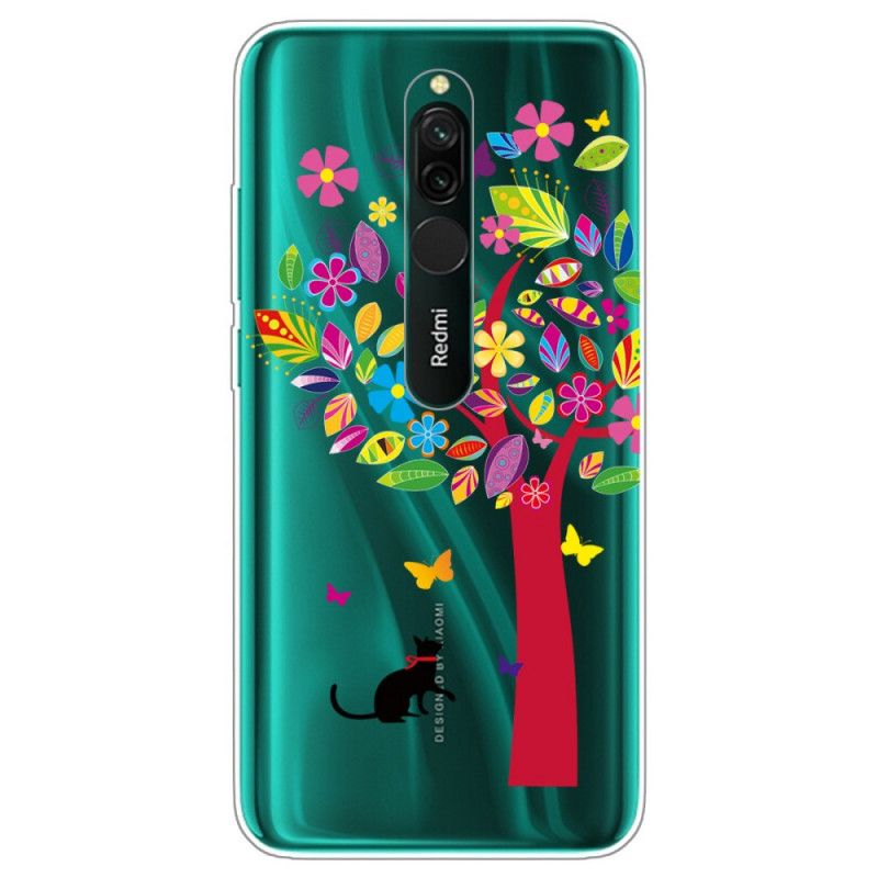 Cover Xiaomi Redmi 8 Mobilcover Kat Under Det Farvede Træ