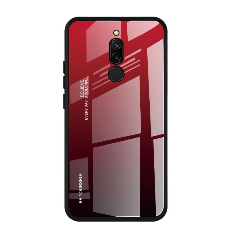 Cover Xiaomi Redmi 8 Rød Mobilcover Vær Dig Selv Hærdet Glas