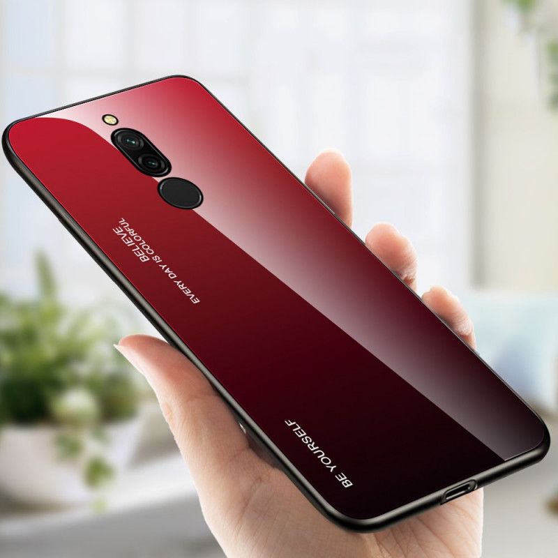 Cover Xiaomi Redmi 8 Rød Mobilcover Vær Dig Selv Hærdet Glas