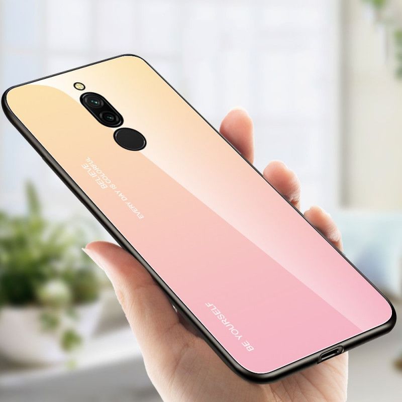 Cover Xiaomi Redmi 8 Rød Mobilcover Vær Dig Selv Hærdet Glas