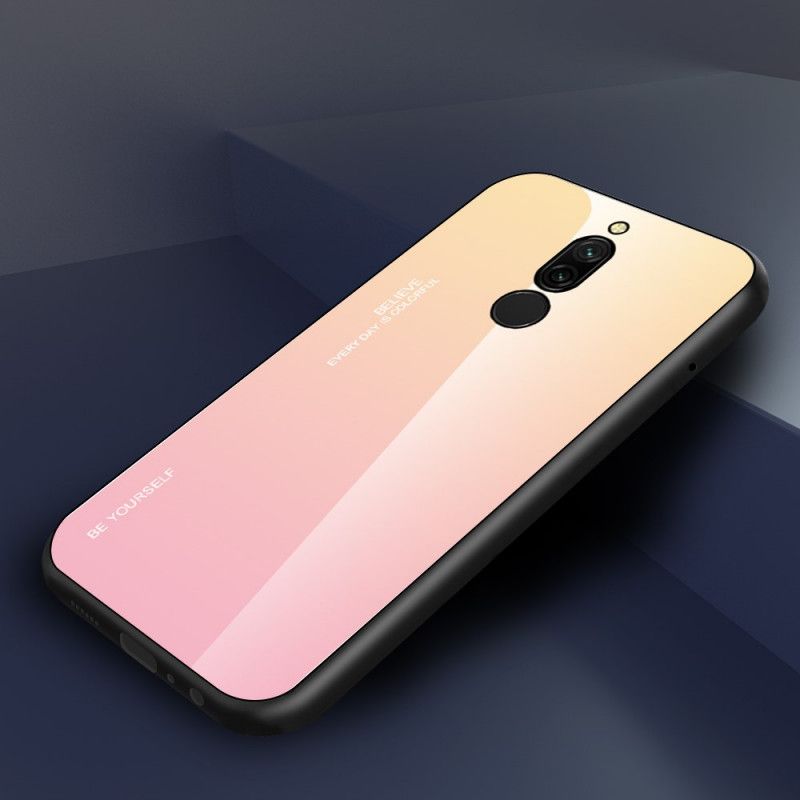 Cover Xiaomi Redmi 8 Rød Mobilcover Vær Dig Selv Hærdet Glas