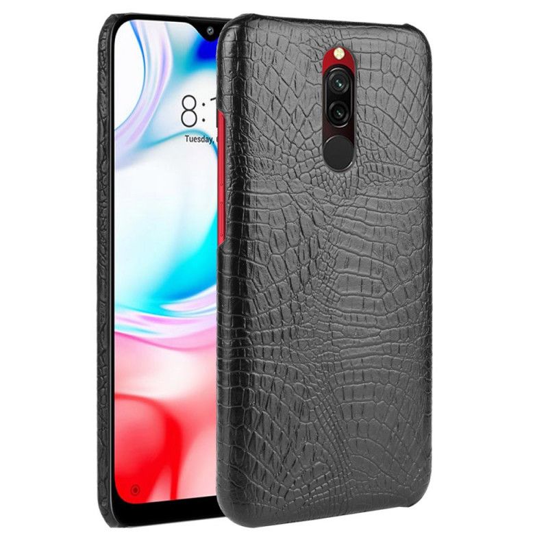 Cover Xiaomi Redmi 8 Sort Krokodillehudstil