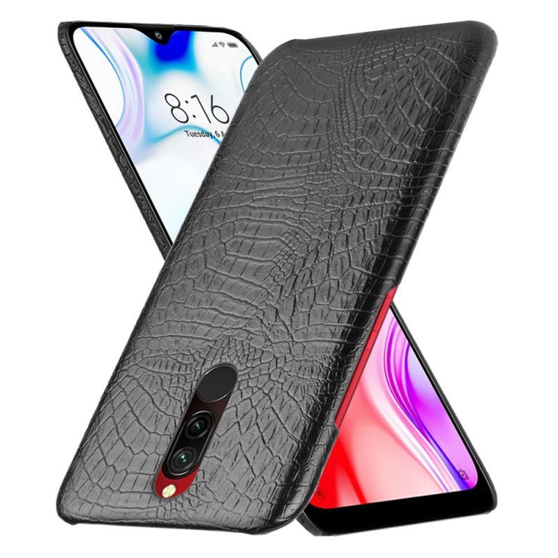 Cover Xiaomi Redmi 8 Sort Krokodillehudstil