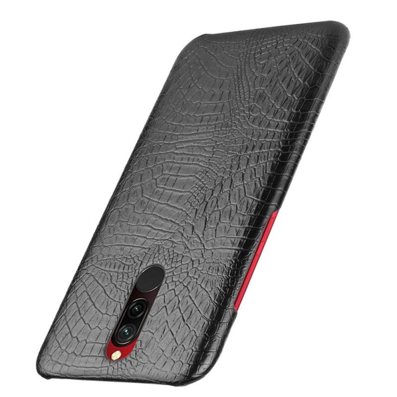 Cover Xiaomi Redmi 8 Sort Krokodillehudstil