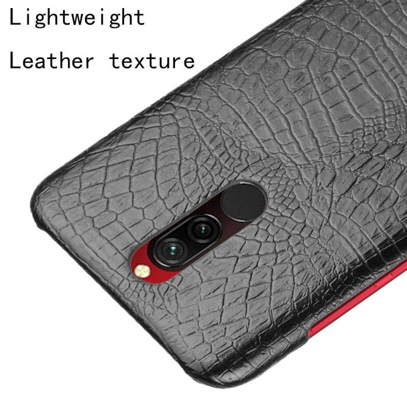 Cover Xiaomi Redmi 8 Sort Krokodillehudstil