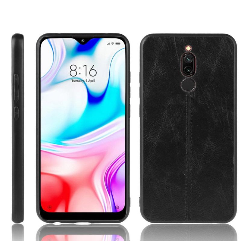 Cover Xiaomi Redmi 8 Sort Syet Lædereffekt