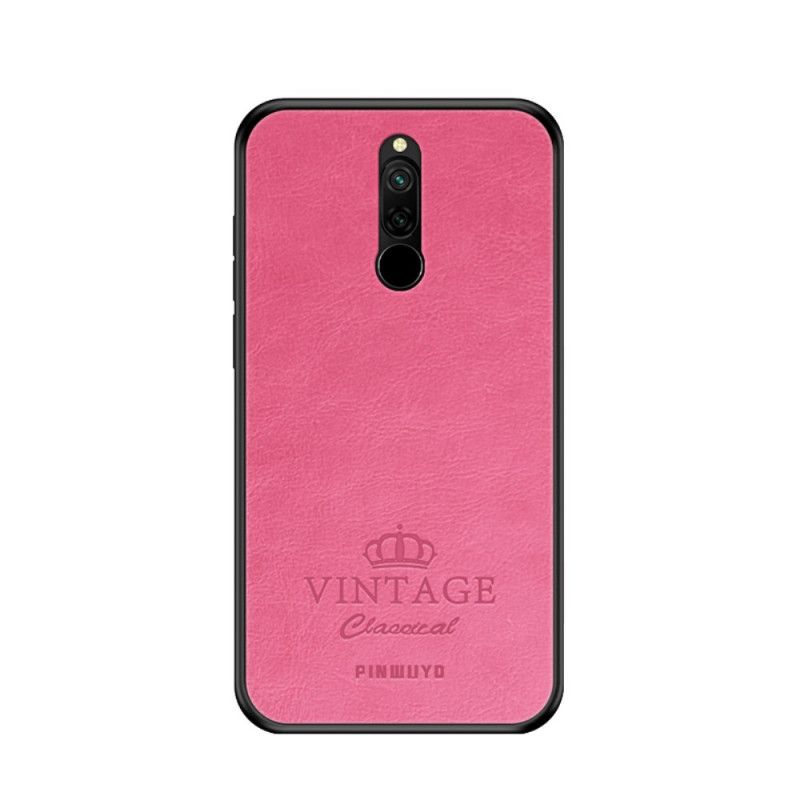 Cover Xiaomi Redmi 8 Sort Vintage Pinwuyo Læder Effekt