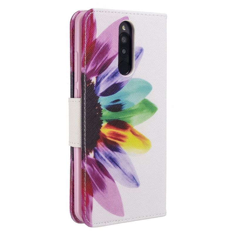 Flip Cover Læder for Xiaomi Redmi 8 Akvarelblomst