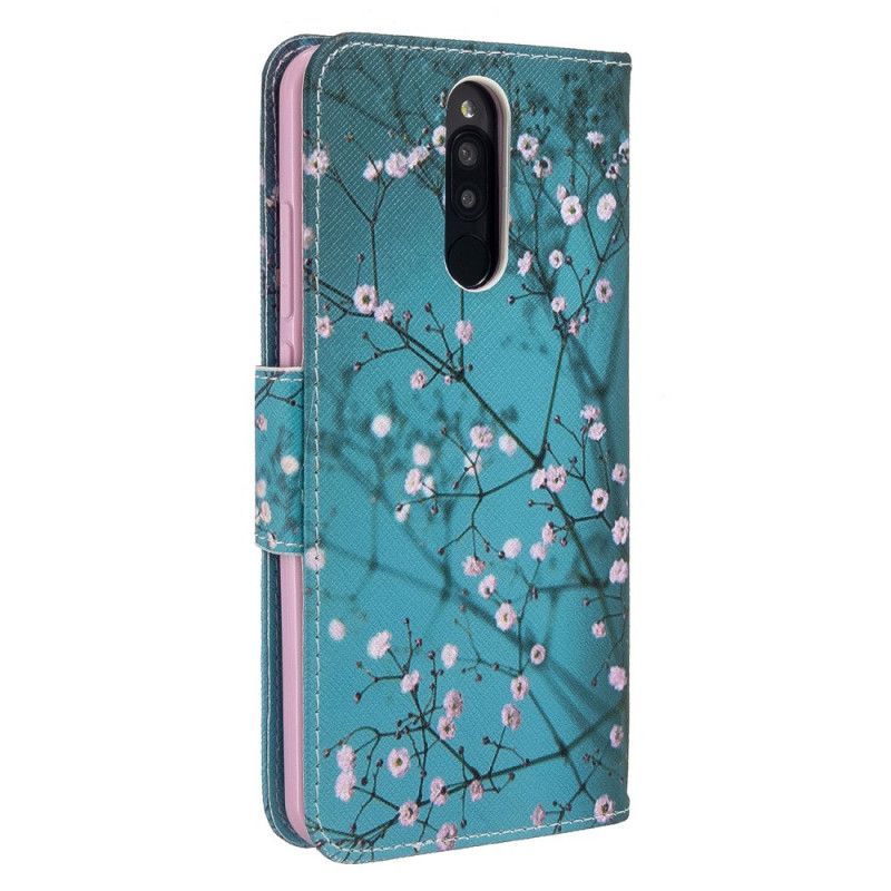 Flip Cover Læder for Xiaomi Redmi 8 Blomstrende Træ