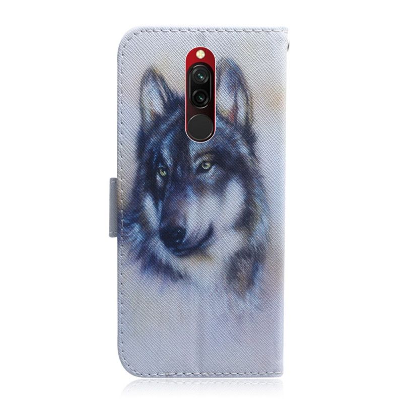 Flip Cover Læder for Xiaomi Redmi 8 Hundens Blik