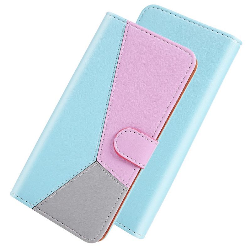 Flip Cover Læder for Xiaomi Redmi 8 Hvid Tricolour Læder Effekt